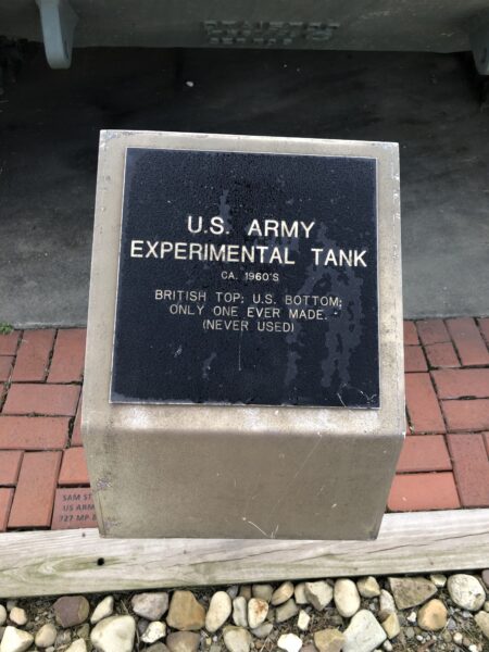 U.S. ARMY EXPERIMENTAL TANK MEMORIAL PLAQUE