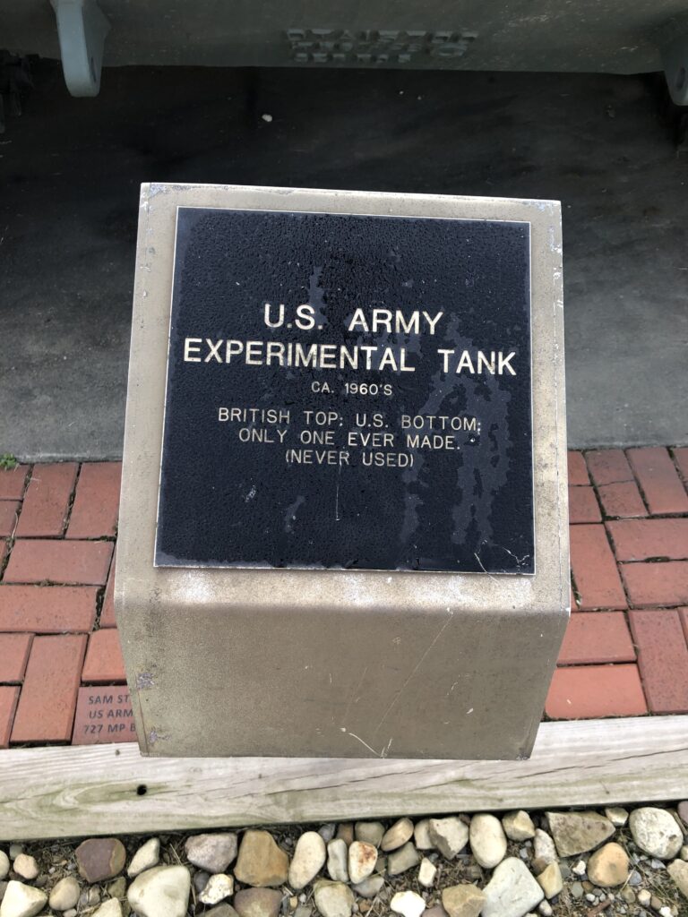 U.S. ARMY EXPERIMENTAL TANK MEMORIAL PLAQUE