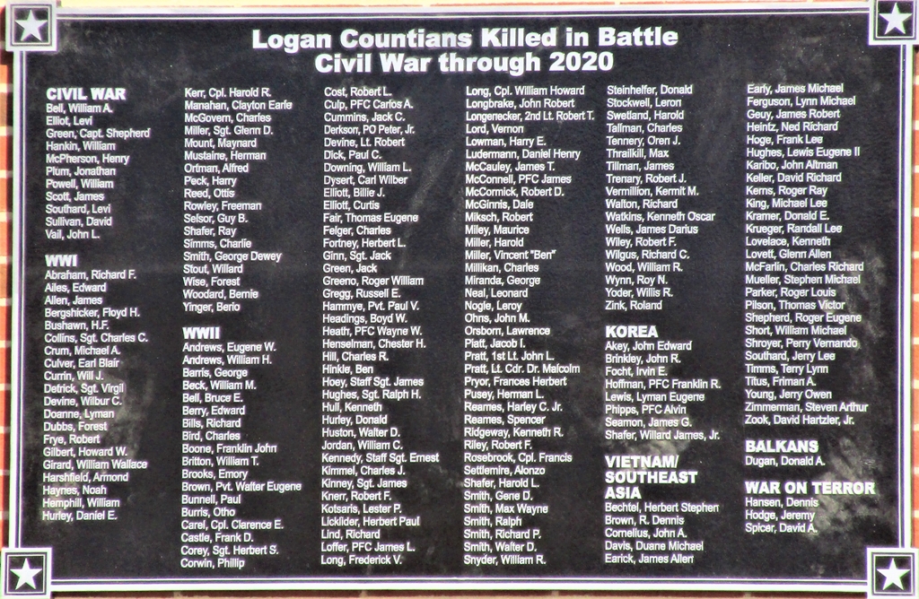 BELLEFONTAINE HIGH SCHOOL WAR MEMORIAL PLAQUE C