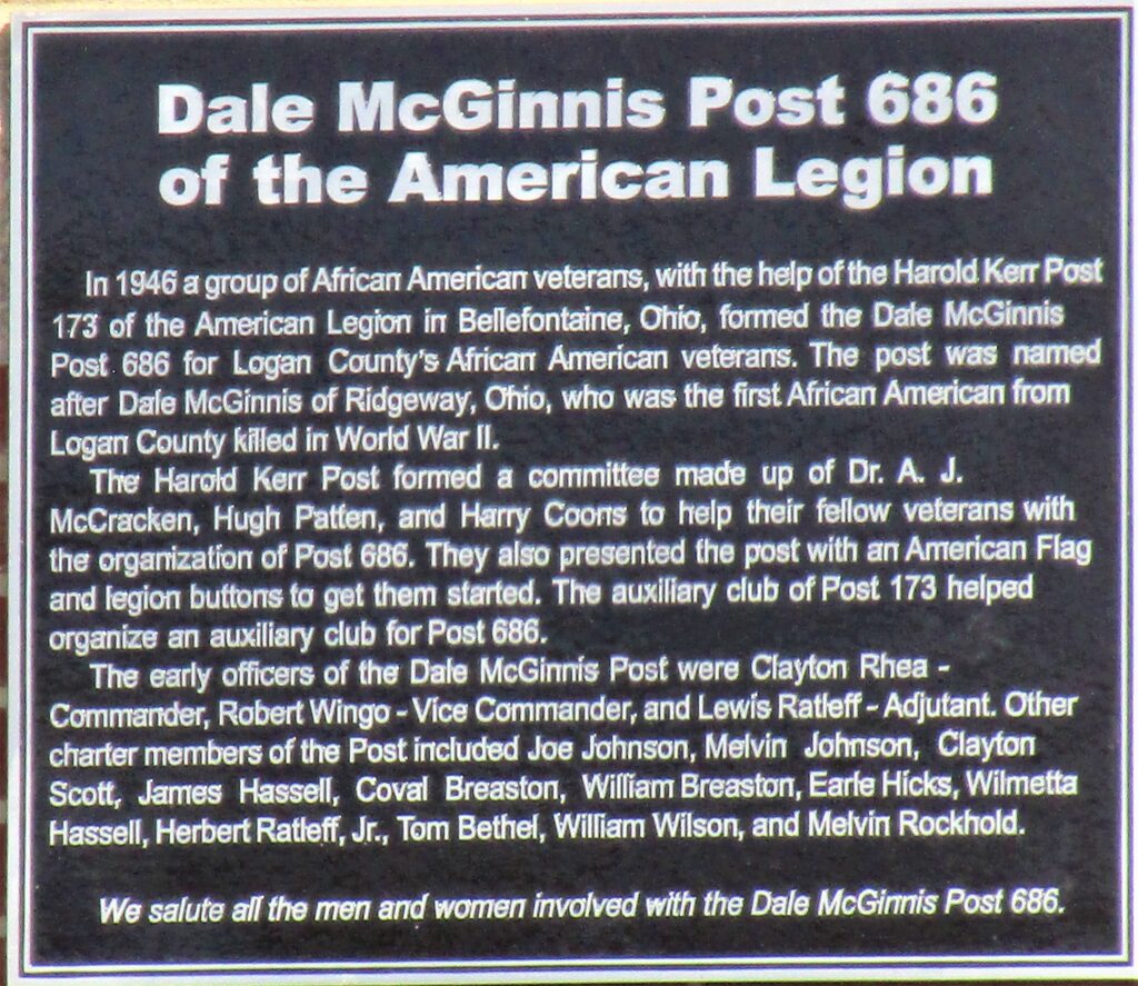 BELLEFONTAINE HIGH SCHOOL WAR MEMORIAL PLAQUE B