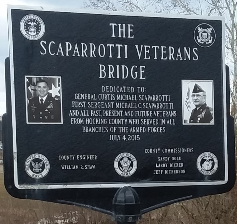 THE SCAPARROTTI VETERANS BRIDGE MEMORIAL PLAQUE