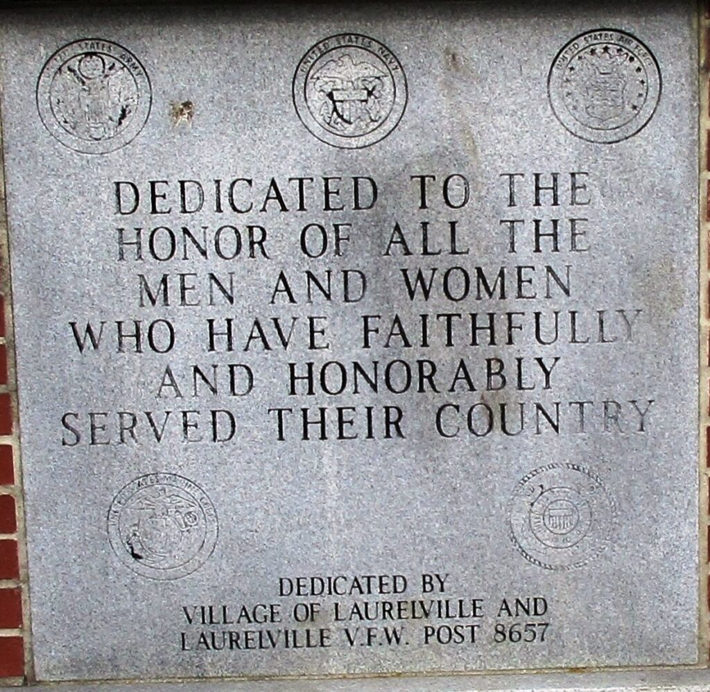 LAURELVILLE ALL VETERANS MEMORIAL DEDICATON STONE