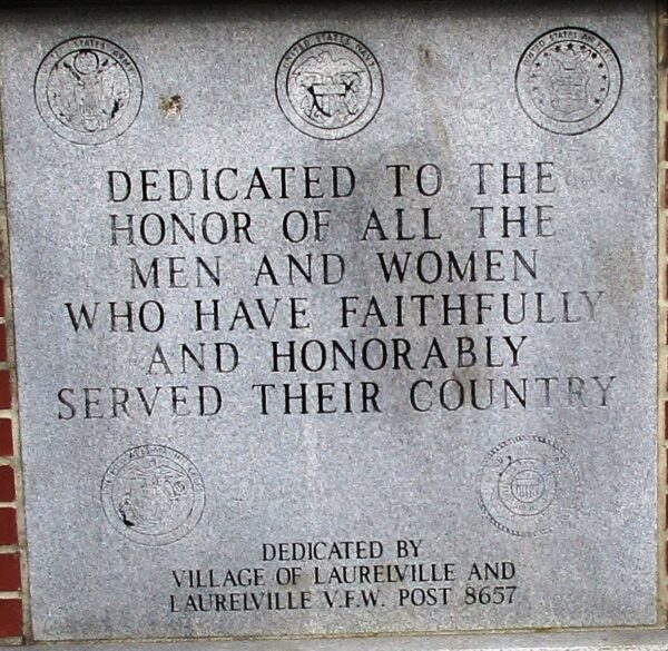 LAURELVILLE ALL VETERANS MEMORIAL DEDICATON STONE