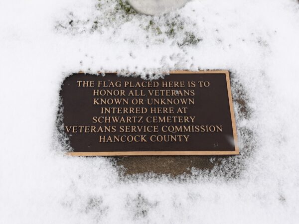 SCHWARTZ CEMETERY VETERANS MEMORIAL FLAGPOLE PLAQUE