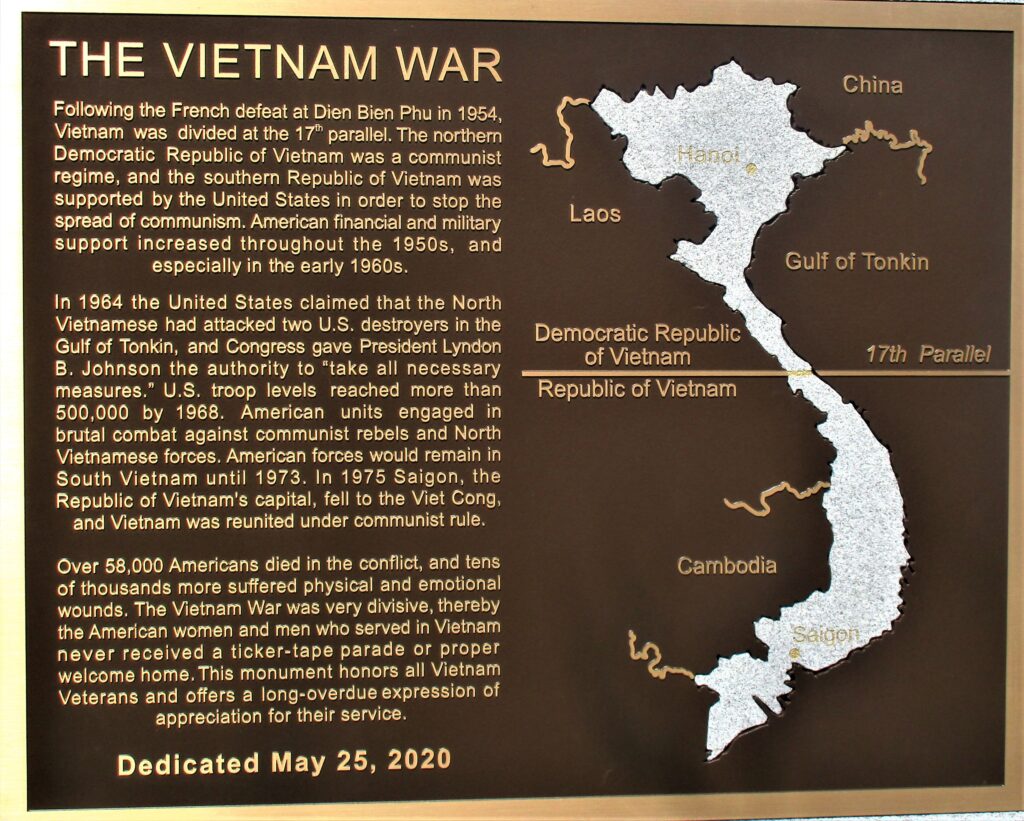 SILVERTON VIETNAM WAR MEMORIAL PLAQUE