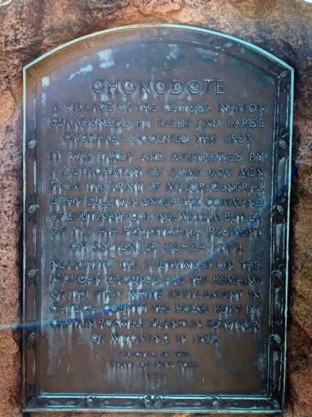 AURORA ROUTES OF THE ARMIES OF GENERAL JOHN SULLIVAN AND GENERAL JAMES CLINTON MEMORIAL BACK