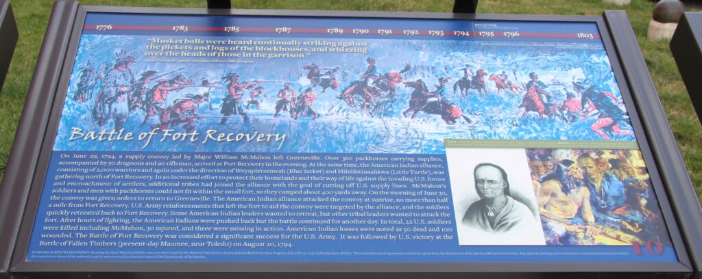 BATTLE OF FORT RECOVERY WAR MEMORIAL PANEL