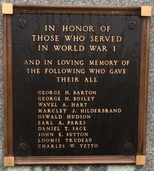 BELLEVUE 10TH WARD WAR MEMORIAL PLAQUE B