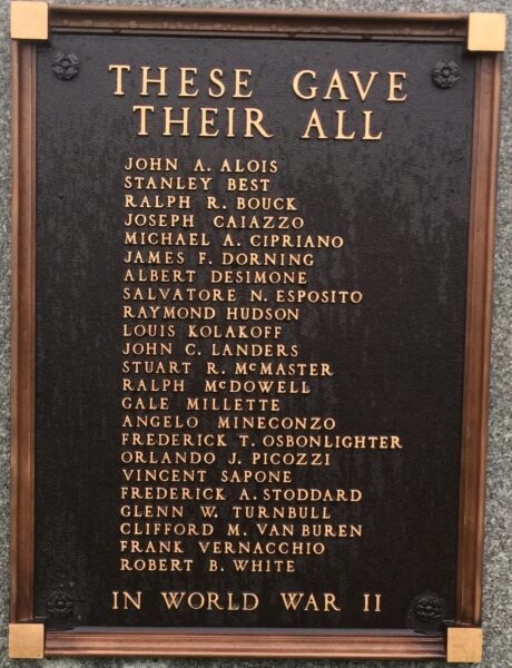 BELLEVUE 10TH WARD WAR MEMORIAL PLAQUE C