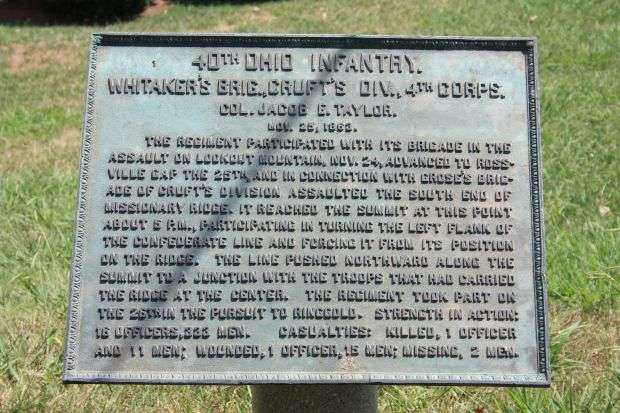 40TH OHIO INFANTRY MEMORIAL PLAQUE