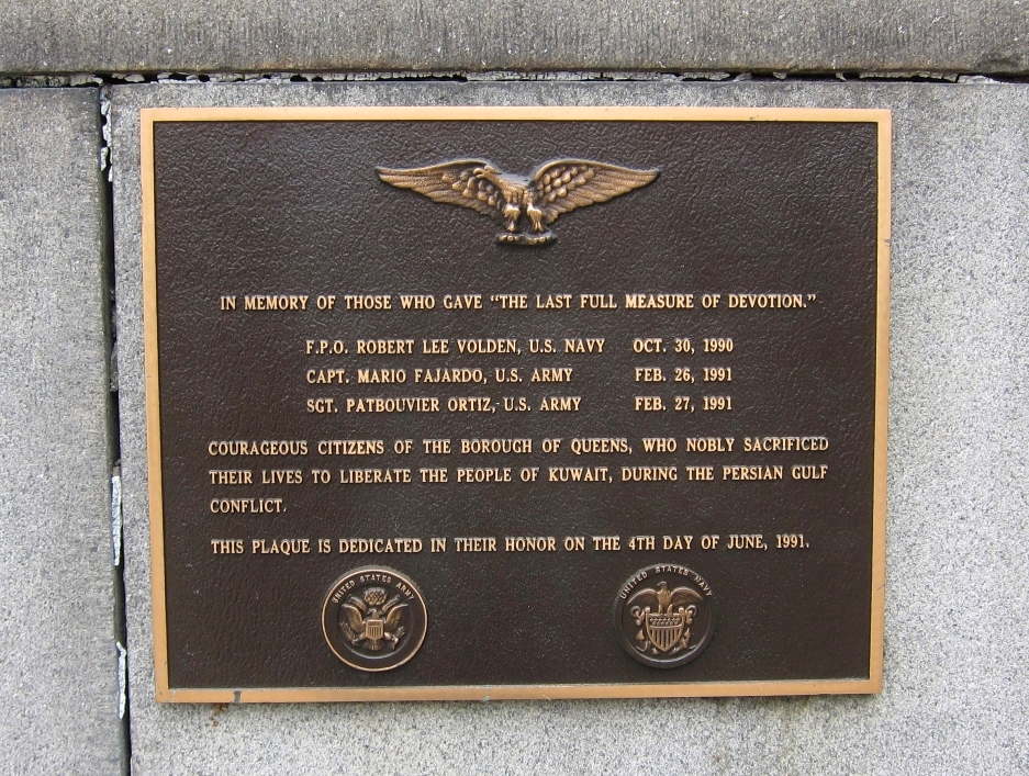 BOROUGH OF QUEENS PERSIAN GULF WAR MEMORIAL