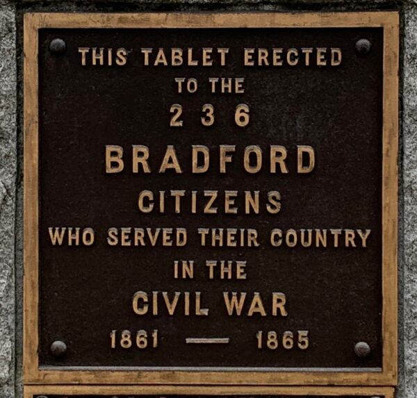 BRADFORD CIVIL WAR MEMORIAL PLAQUE A
