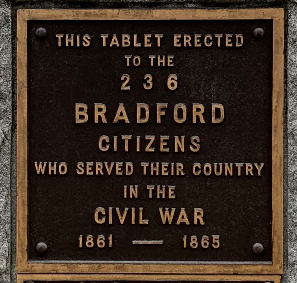 BRADFORD CIVIL WAR MEMORIAL PLAQUE A