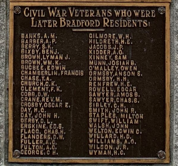 BRADFORD CIVIL WAR MEMORIAL PLAQUE C
