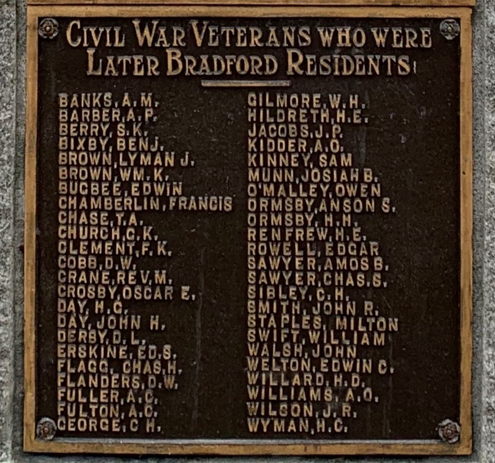 BRADFORD CIVIL WAR MEMORIAL PLAQUE C
