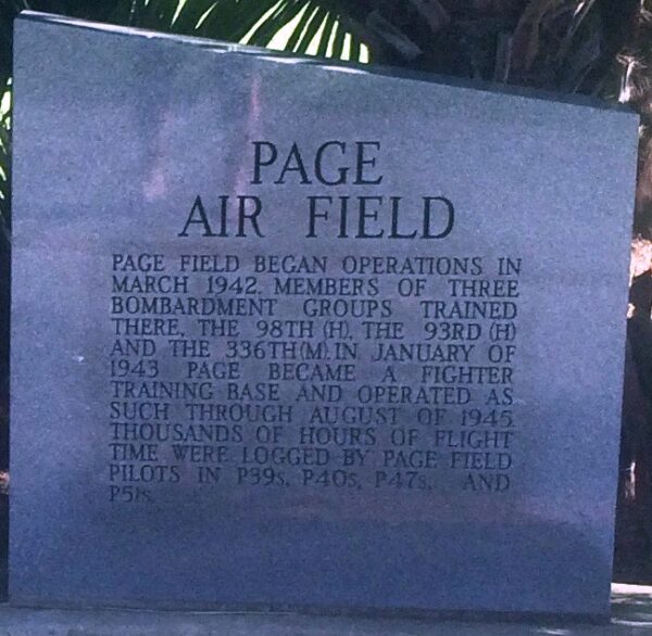 BUCKINGHAM AND PAGE ARMY AIR FIELDS MEMORIAL STONE B