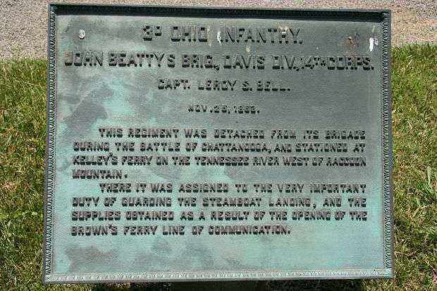 3D OHIO INFANTRY MEMORIAL PLAQUE