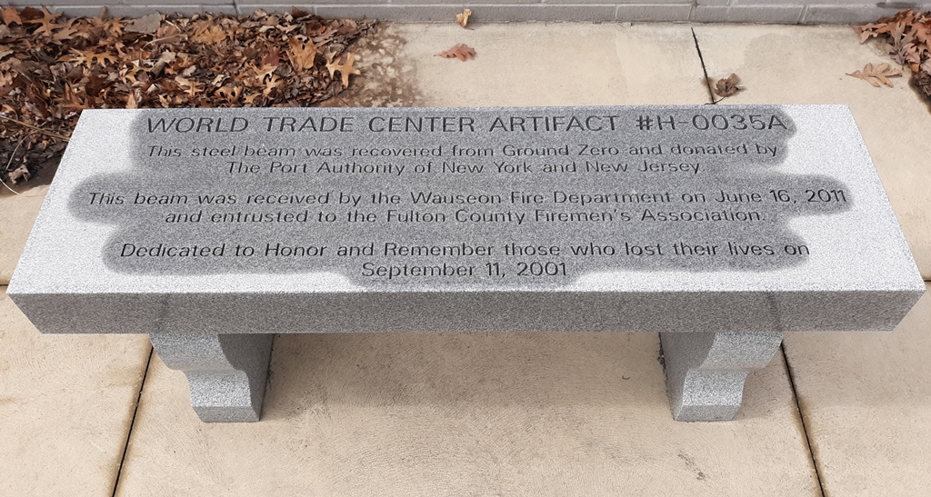 WORLD TRADE CENTER ARTIFACT #H-0035A MEMORIAL BENCH