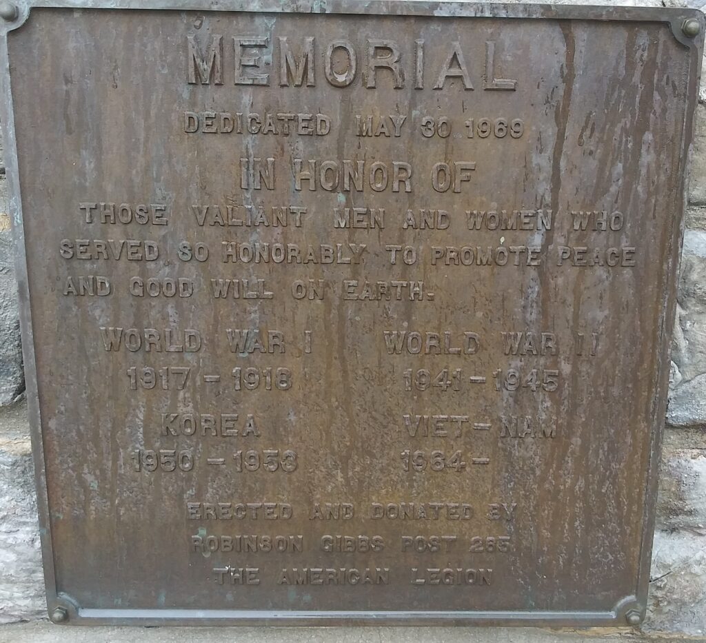 AMERICAN LEGION POST 265 VETERANS MEMORIAL PLAQUE ORIGINAL