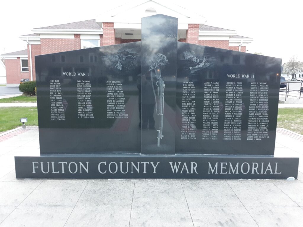 FULTON COUNTY, OH WAR MEMORIAL FRONT