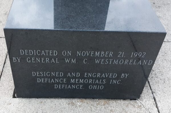 FULTON COUNTY, OH WAR MEMORIAL DEDICATION STONE