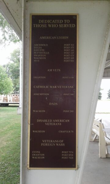 FULTON COUNTY UNITED VETERANS MEMORIAL PAVILION PLAQUE B