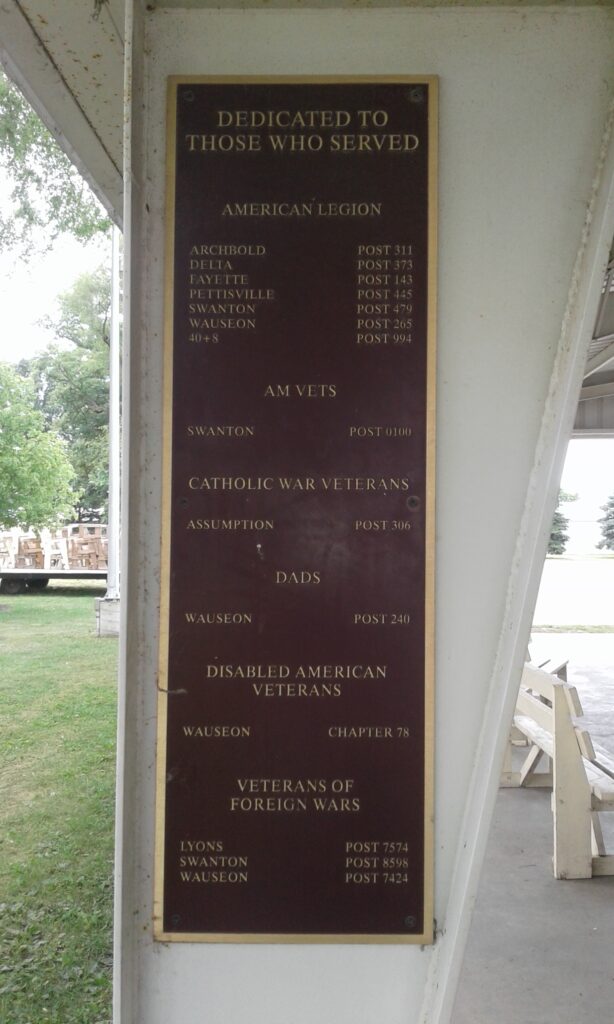 FULTON COUNTY UNITED VETERANS MEMORIAL PAVILION PLAQUE B