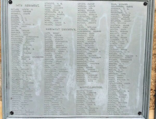 SOLDIERS AND SAILORS FULTON COUNTY, OHIO, MEMORIAL PLAQUE G