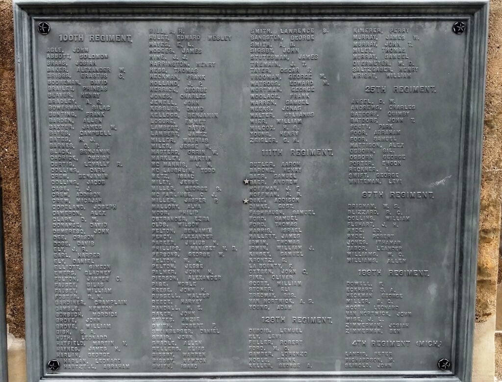 SOLDIERS AND SAILORS FULTON COUNTY, OHIO, MEMORIAL PLAQUE F