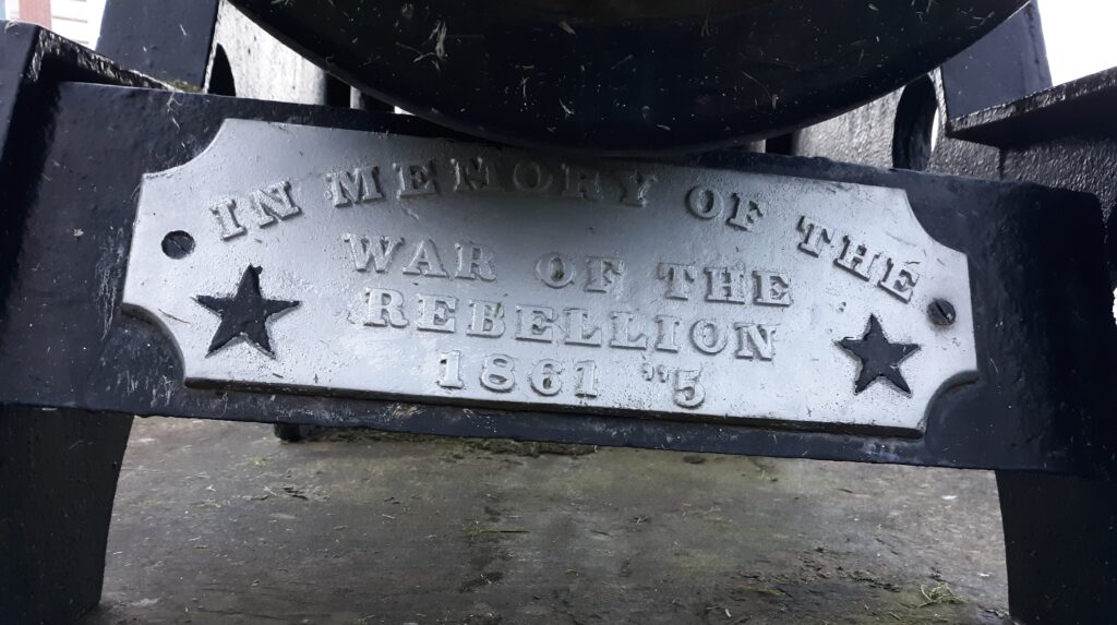 CIVIL WAR MEMORIAL CANNON MEMORIAL PLAQUE