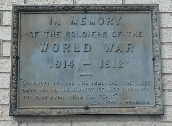 SOLDIERS MEMORIAL MONUMENT PLAQUE D