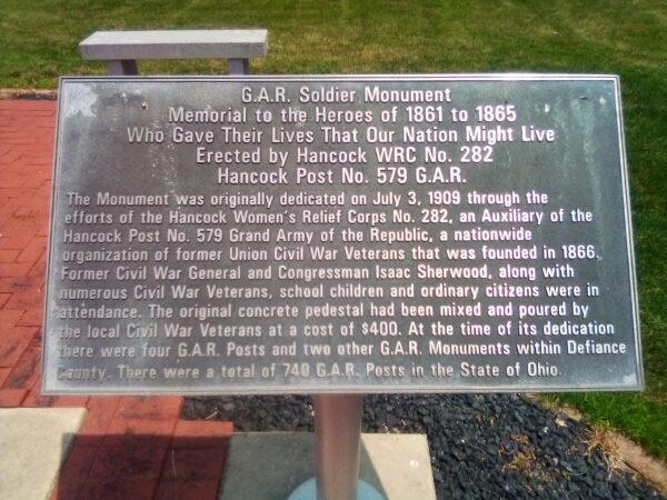 G.A.R. SOLDIER MONUMENT PLAQUE