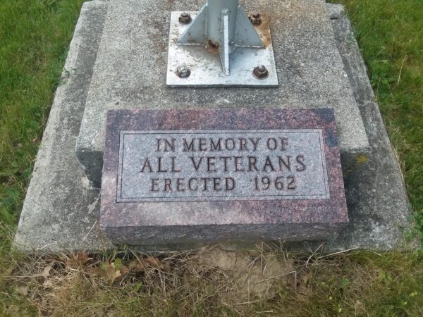 NEY CEMETERY ALL VETERANS MEMORIAL FLAGPOLE STONE