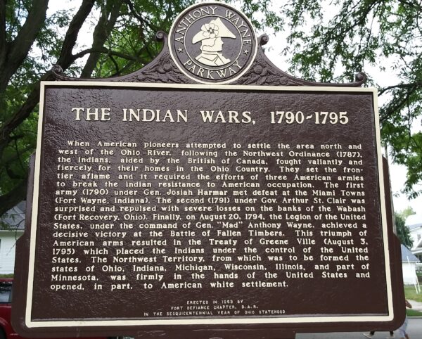 THE INDIAN WARS, 1790-1795 MEMORIAL MARKER