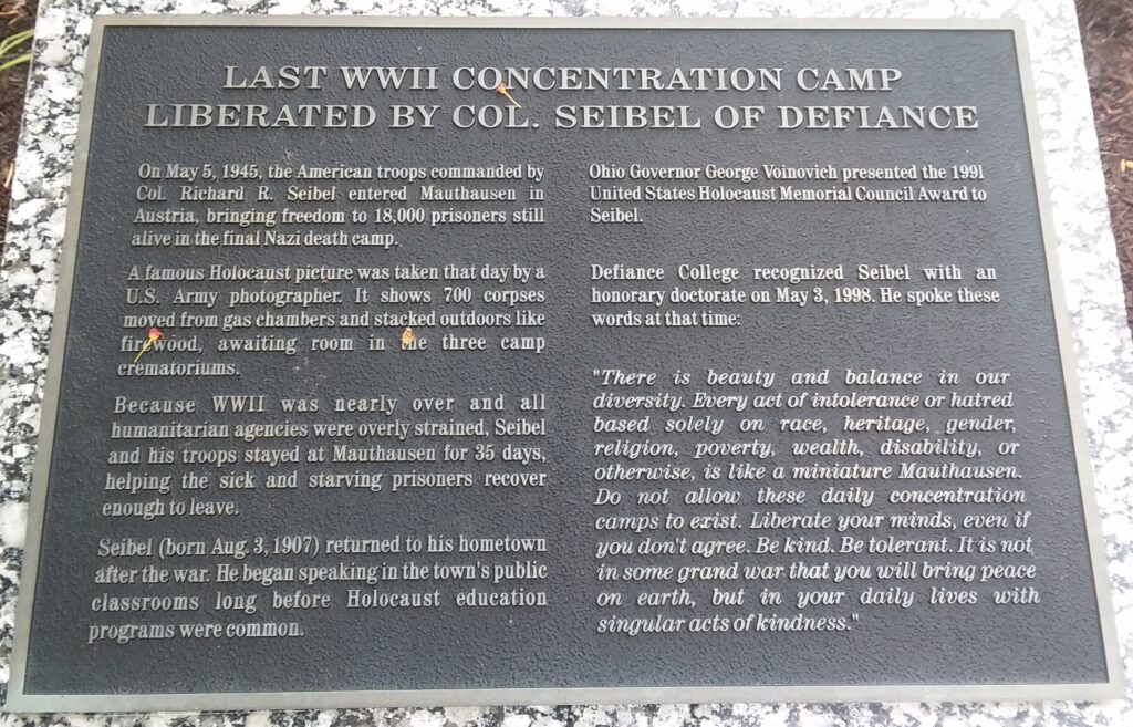 LAST WWII CONCENTRATION CAMP MEMORIAL PLAQUE