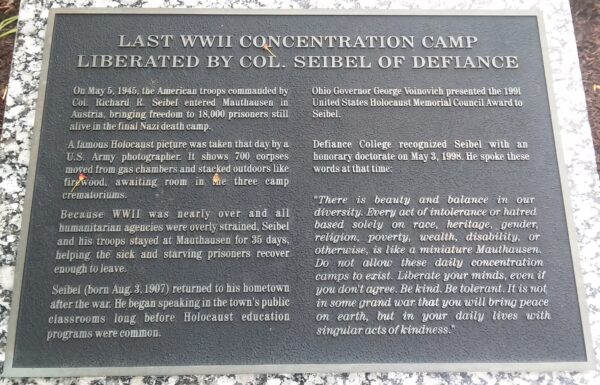 LAST WWII CONCENTRATION CAMP MEMORIAL PLAQUE