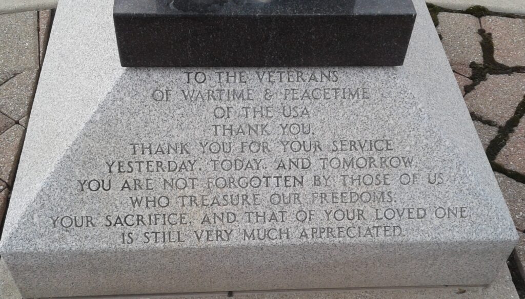 DEFIANCE COUNTY VETERANS MEMORIAL FLAME DEDICATION STONE