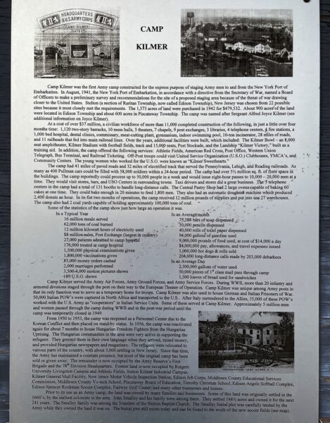 CAMP KILMER WAR MEMORIAL PLAQUE