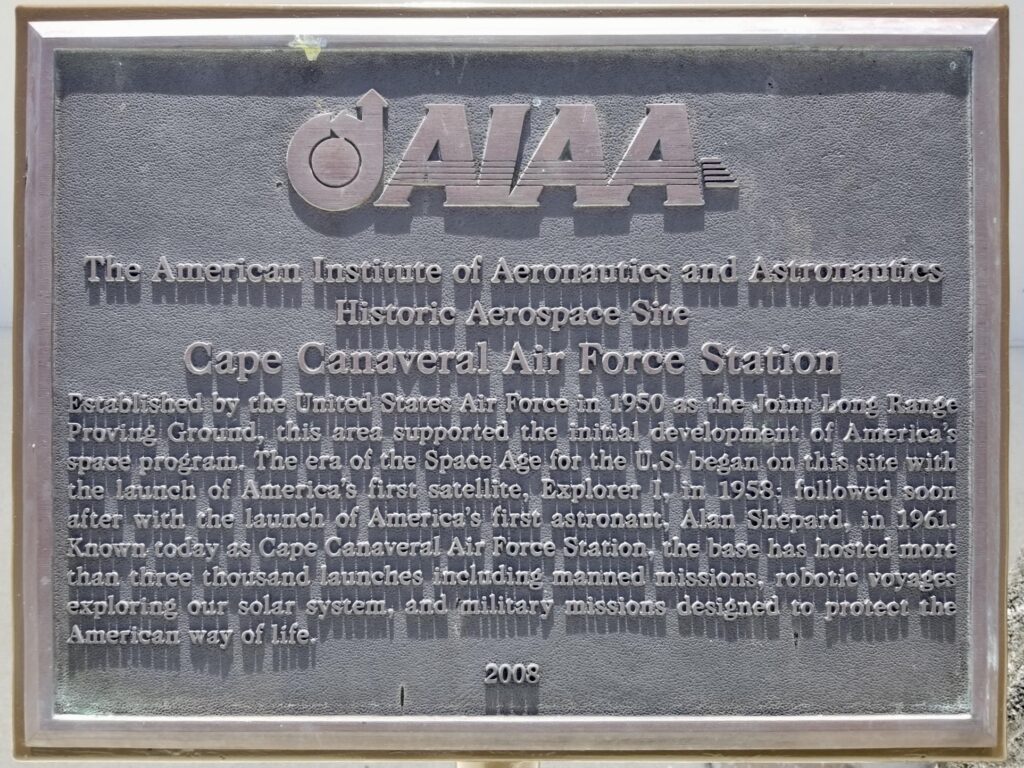 CAPE CANAVERAL AIR FORCE STATION MEMORIAL PLAQUE