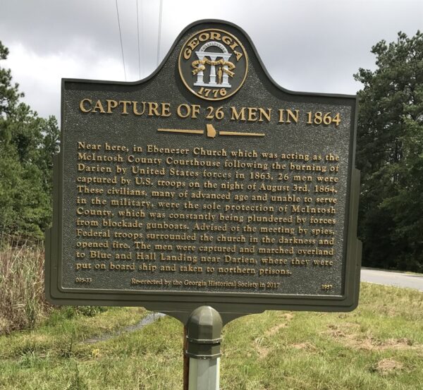 CAPTURE OF 26 MEN IN 1864 WAR MEMORIAL MARKER
