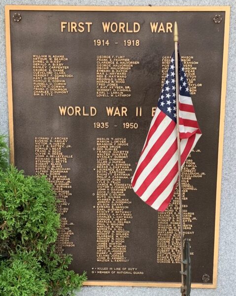 CHELSEA WAR VETERANS MEMORIAL PLAQUE C