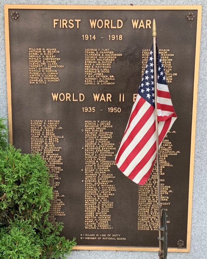 CHELSEA WAR VETERANS MEMORIAL PLAQUE C