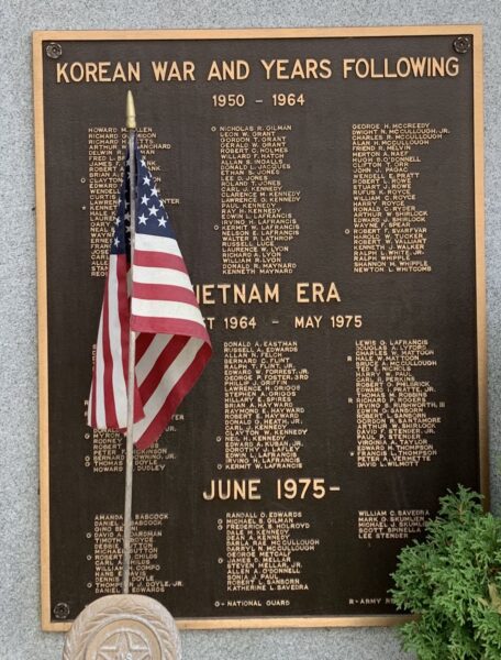 CHELSEA WAR VETERANS MEMORIAL PLAQUE D