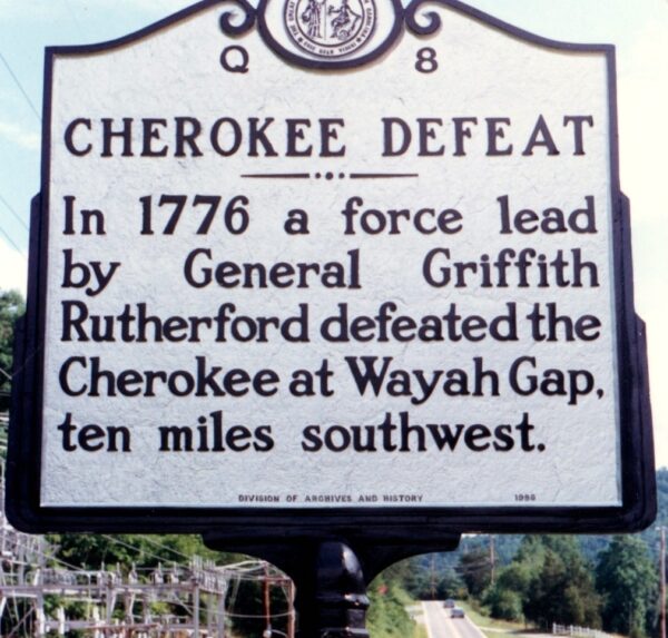 CHEROKEE DEFEAT REVOLUTIONARY WAR MEMORIAL MARKER