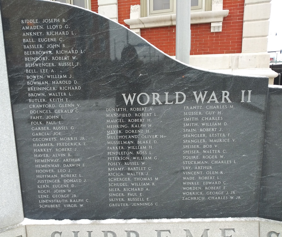 DEFIANCE COUNTY SUPREME SACRIFICE WAR MEMORIAL STONE C