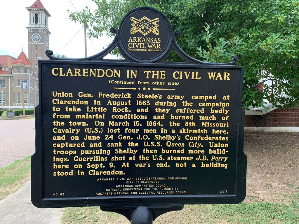 CLARENDON IN THE CIVIL WAR MEMORIAL MARKER BACK