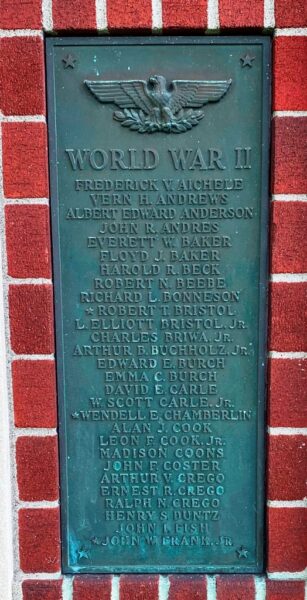 CLAVERACK WORLD WARS MEMORIAL PLAQUE B