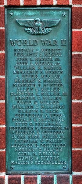 CLAVERACK WORLD WARS MEMORIAL PLAQUE D
