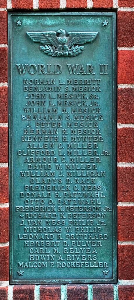CLAVERACK WORLD WARS MEMORIAL PLAQUE D