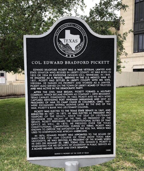 COL. EDWARD BRADFORD PICKETT WAR MEMORIAL MARKER